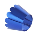 Detail of blue metallic cupcake wrapper with laser-cut wave edge and mirror finish - Mirror Dark Blue