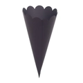 Black scalloped paper confetti cones for wedding petals and party favors packaging - Black Khaki