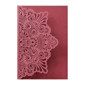 Detailed laser-cut mandala patterns on burgundy wedding invitation card cover - Dark Red