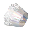 Pirottini olografici viola per cupcake con eleganti tralci intagliati a laser per feste - Iridescente specchio