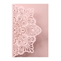Detailed laser-cut wedding invitation featuring intricate pink lace mandala paper patterns - Nude Pink