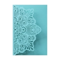 Detail of laser-cut tiffany blue invitation with intricate mandala lace pattern - Tiffany Blue