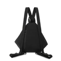 Minimalist black triangle backpack with nylon texture and rear zipper pocket design - Black