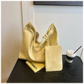 Minimalist light yellow tote bag with matching zippered pouch and drawstring closure - Primrose Yellow