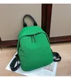Sac à dos minimaliste en tissu Oxford vert vif avec poignées et sangles noires - Vert