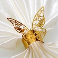 Elegant gold hollow butterfly napkin ring with floral laser-cut details for weddings - Sparkling Gold