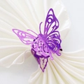 Elegant laser-cut purple butterfly napkin ring with glitter finish for wedding decor - Glitter Purple