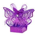 Violette Glitzer-Geschenkbox in Schmetterlingsform mit lasergeschnittenem Muster - 4,5 cm x 4,5 cm x 8,6 cm / Glitzer Lila