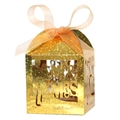 Caja de dulces dorada brillante Mr & Mrs con cinta para detalles elegantes de boda - Dorado Brillante