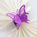 Sparkling purple butterfly napkin ring with fine glitter and laser-cut hollow details - Glitter Purple