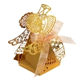 Goldene lasergeschnittene Engel-Geschenkbox mit Schleife für Hochzeiten und Feste - Gold