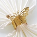 Servilletero de mariposa dorada con purpurina y detalles calados elegantes - Dorado Brillante