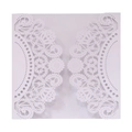 Elegant laser-cut hollow lace wedding invitation cover in metallic gold pearlescent paper - White