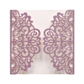 Elegant laser-cut wedding invitation in light pink glitter finish with intricate patterns - Glitter Lavender
