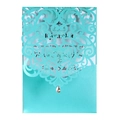 Laser cut heart lace wedding invitation in tiffany blue with water drop pendant - Tiffany Blue