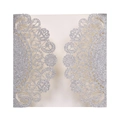 Elegante silberne Glitzer Lasergeschnittene Spitzen Hochzeit Einladungskarte Hülle - Silber Glitzer