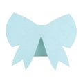 Détail macro d'un nœud papillon 3D bleu clair scintillant pour marque-place de mariage - Bleu Pâle Perlé
