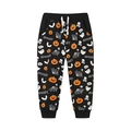 Zwarte Halloween joggingbroek voor kinderen met prints van pompoenen en spoken - 2Y(90cm) / Grappige Halloween-print (3086)