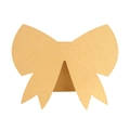 Champagne gold glitter 3D bow place card for weddings with a laser-cut folding design - Gold