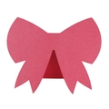 Détail du marque-place nœud 3D rose pailleté pour mariages avec découpe au laser - Rouge Perlé