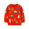 Sweat de Noël rouge pour garçons avec motifs festifs comme le Père Noël et pain d'épice - 2Y(90cm) / Rouge