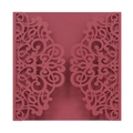 Dark red laser-cut lace wedding invitation cover with elegant European style hollow pattern - Dark Red