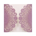 Pink glitter laser-cut lace wedding invitation cover for engagement and Valentine's Day - Glitter Lavender