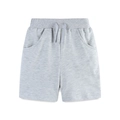 Boys light grey knitted cotton sports shorts with elastic drawstring waist and pockets - 2Y(90cm) / Gray (3096)