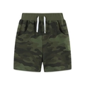 Kids camo knit cotton shorts with elastic drawstring waist and side pockets for boys - 6Y / Forest Camo