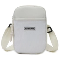 Cream canvas and mesh crossbody phone bag with adjustable strap and MACHUGE logo - Off White