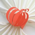 Laser-cut orange pumpkin paper napkin rings for Halloween and Thanksgiving table decor - Orange Red