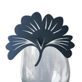 Cartes de placement en forme de feuille de ginkgo bleu foncé pour décor de verre - 9 cm x 7 cm / Style Feuille de Ginkgo Bleu Foncé (BK-253)