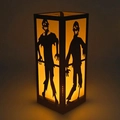 Lanterna nera di Halloween con silhouette di zombie e luce LED calda per atmosfera festiva - Stile Silhouette di Zombie (Confezione da 10 Paralume Halloween-1)