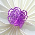 Purple glitter butterfly paper napkin rings with laser-cut hollow wing details - 20cm / Glitter Purple