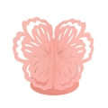 Dettaglio del portatovagliolo a farfalla rosa con motivo floreale traforato al laser - 20cm / Rosa