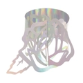 Detail of laser-cut rose paper napkin ring with iridescent laser rainbow coating finish - Mirror Iridescent