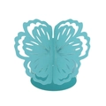 Macro view of laser-cut teal blue cardstock butterfly napkin ring for table decor - 20cm / Tiffany Blue