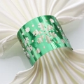 Green mirror metal snowflake napkin ring holder for festive Christmas table decorations - 50 Pieces / Mirror Dark Green