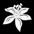 Elegant pearlescent gold lily wine glass place card for wedding reception tables - 8.5cm / White