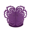 Detail of laser-cut purple flower napkin ring with intricate hollowed-out floral pattern - 20cm / Dark Purple