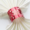 Mirror red paper napkin rings with laser-cut snowflake design for Christmas party décor - 50 Pieces / Mirror Red