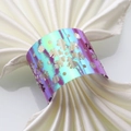 Laser cut snowflake napkin ring with holographic mirror finish for Christmas table decor - 50 Pieces / Rainbow Purple