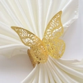 Sparkling gold butterfly napkin rings with intricate laser-cut lace design for weddings - Sparkling Gold