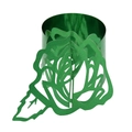 Elegant green metallic rose flower napkin ring with hollow design for wedding banquet table decor - Mirror Dark Green