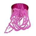 Detail of laser-cut magenta rose napkin ring with elegant metallic hollow floral design - Nail Powder