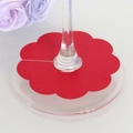 Tarjetas de papel rojas en forma de flor para decorar copas en bodas y fiestas - 7cm / Rojo Perlado
