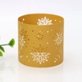 Detailed view of golden snowflake laser-cut paper napkin ring for Christmas table decor - Gold