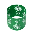 Detail of green laser-cut snowflake napkin ring with intricate openwork patterns - Dark Green