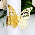 Servilleteros de mariposa dorados cortados con láser y encaje para decoración de bodas - Oro Reflectante (Una Cara)