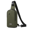 Marsupio da uomo verde oliva con tracolla regolabile e resistente tessuto in nylon - Verde